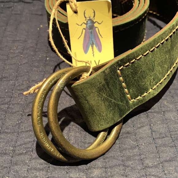 Fly London Reversible Cedar Green/Coffee Brown Ringleb Leather Belt - Picture 2 of 8